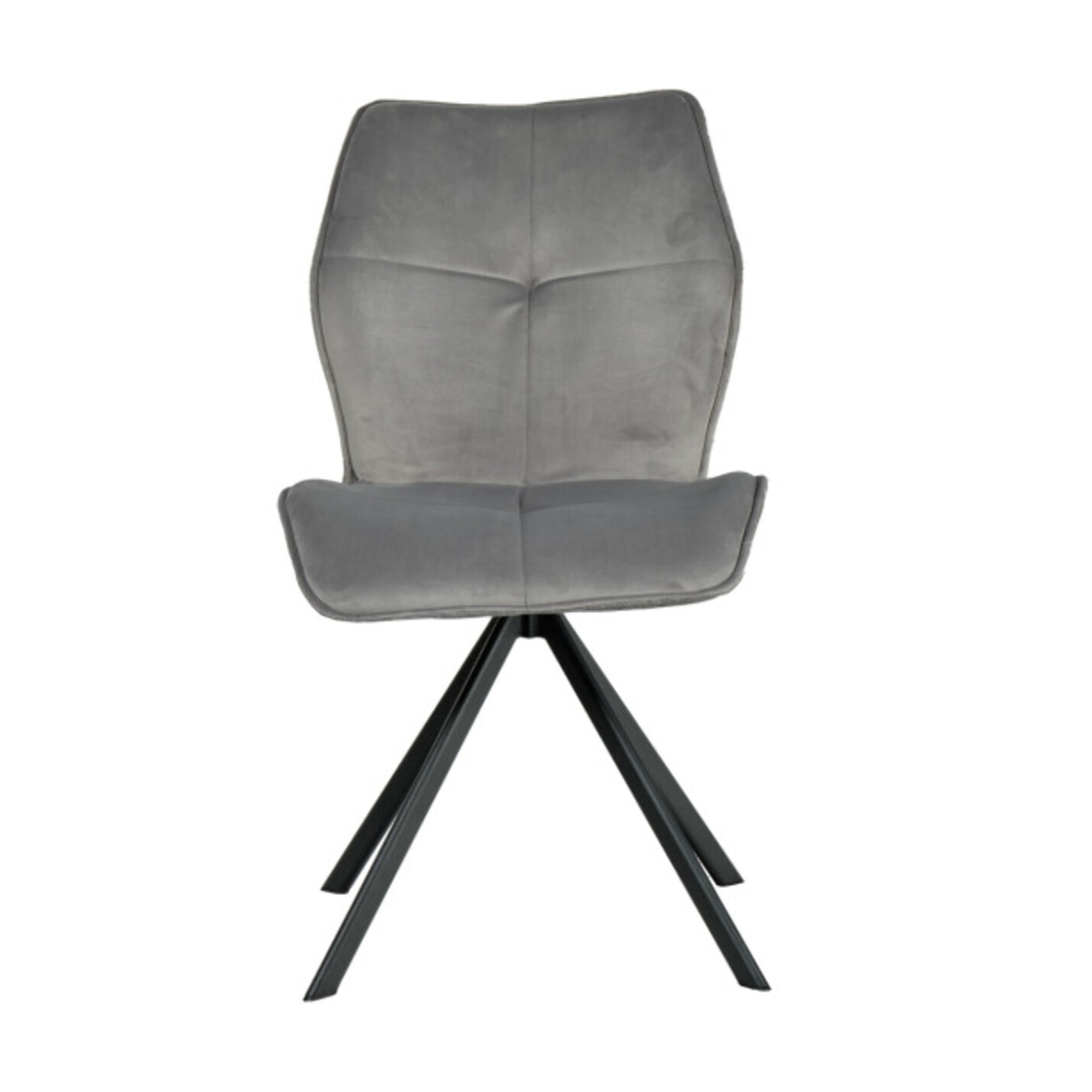 Chaise rotative 360° bicolore en velours et tissu & pieds en métal - FLORENCE
