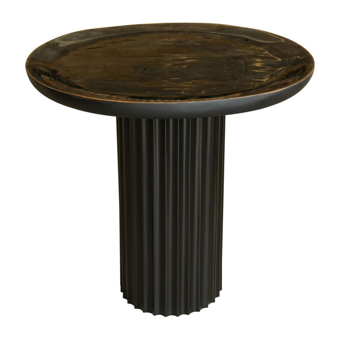 Table d'appoint en bois de manguier et pied en métal noir SÖREN