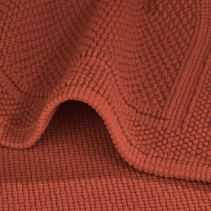 Tapis de bain pur coton 1700 g/m² uni orange Antica sienne