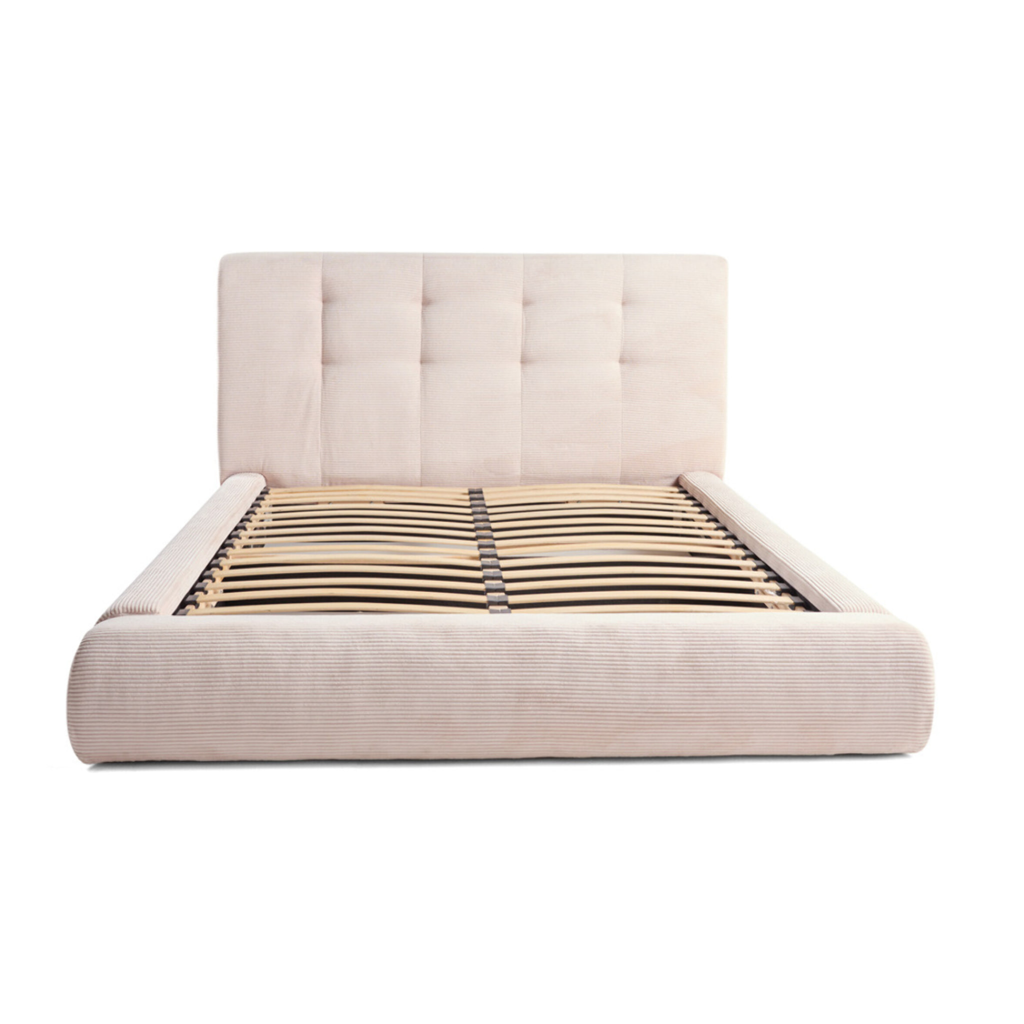 Onyx - lit coffre - 140x190 cm - en velours côtelé - sommier inclus - Beige