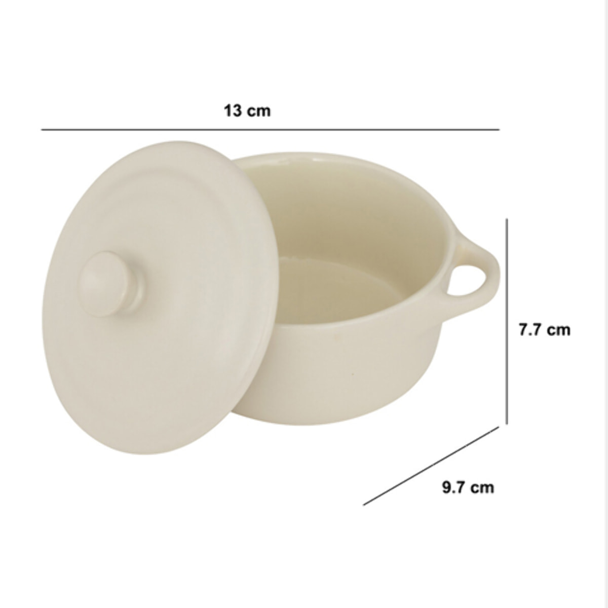 Cocotte ronde en céramique blanc 10cm