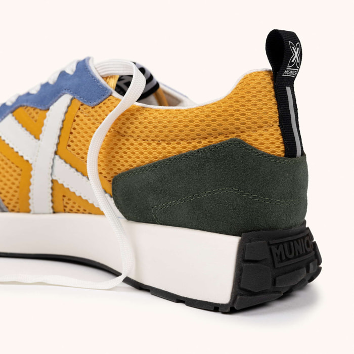 Sneakers Diseño Elegancia Deportiva Amarillo, Azul y Gris MUNICH XEMINE 98