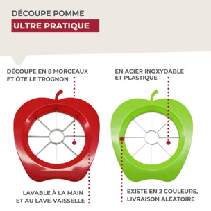 Coupe pomme en 8 morceaux couleur aléatoire Fackelmann Colors Edition