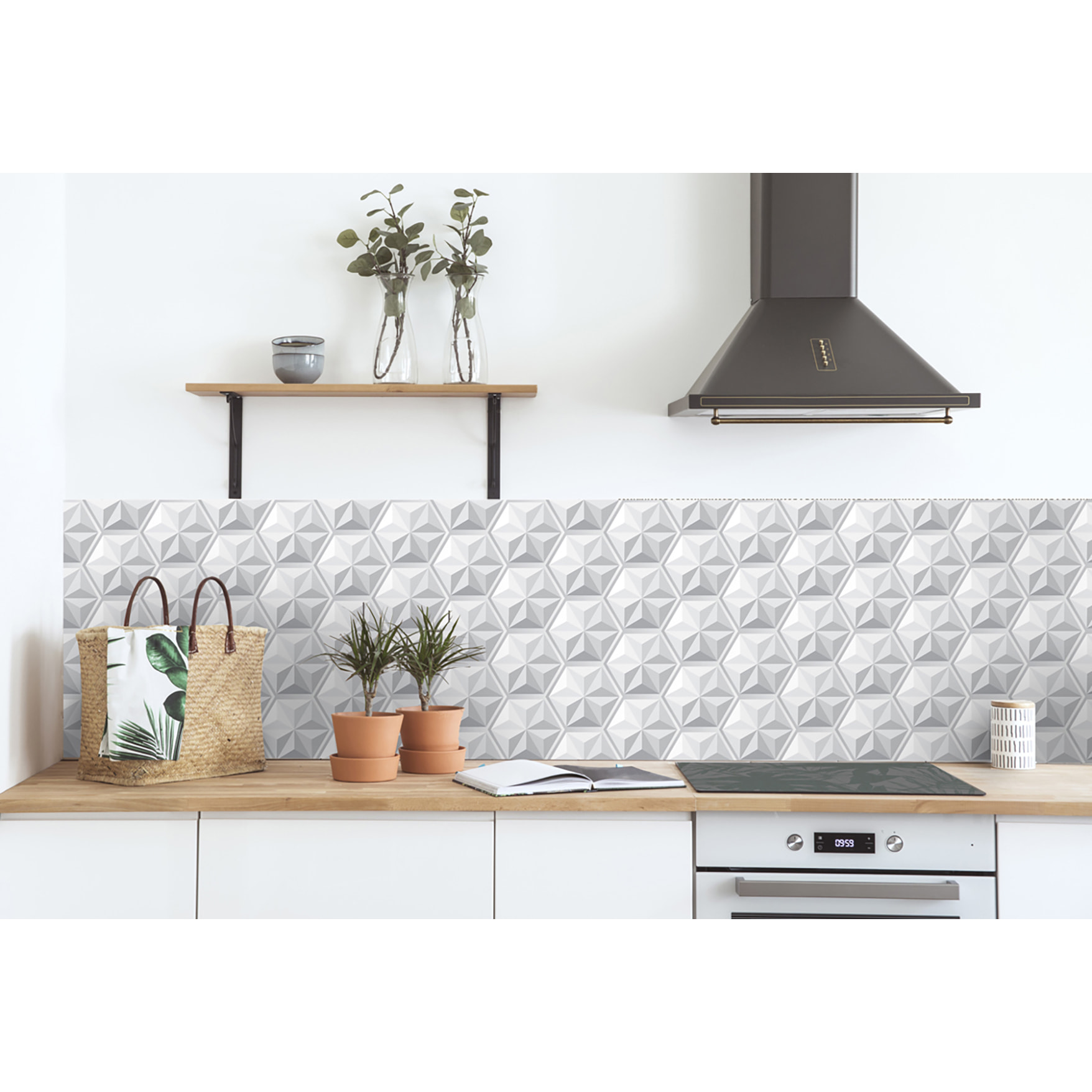 Stickers adhesivos de CERAMIKO - Origami hexágono 50x100