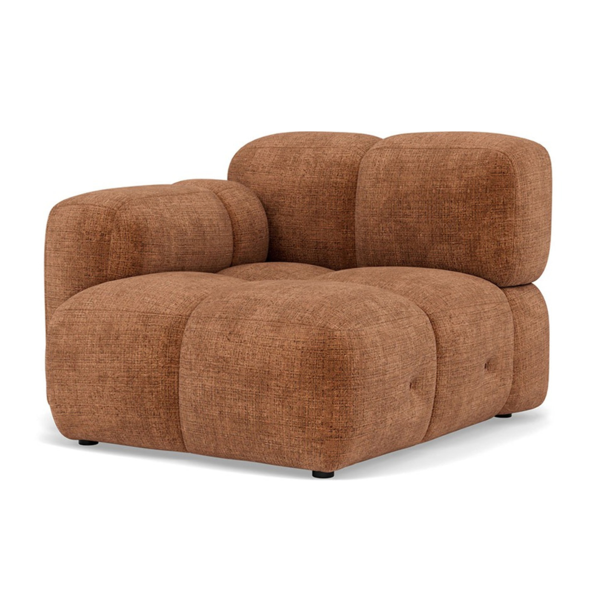 Grace - module d'assise gauche en velours texturé - Rouille