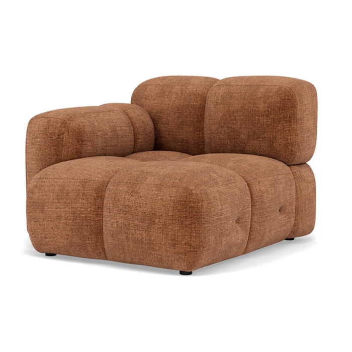 Grace - module d'assise gauche en velours texturé - Rouille