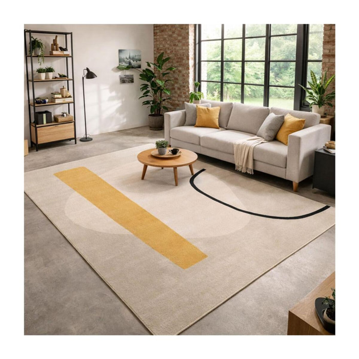 Tapis salon et chambre tissé motif abstrait HERA