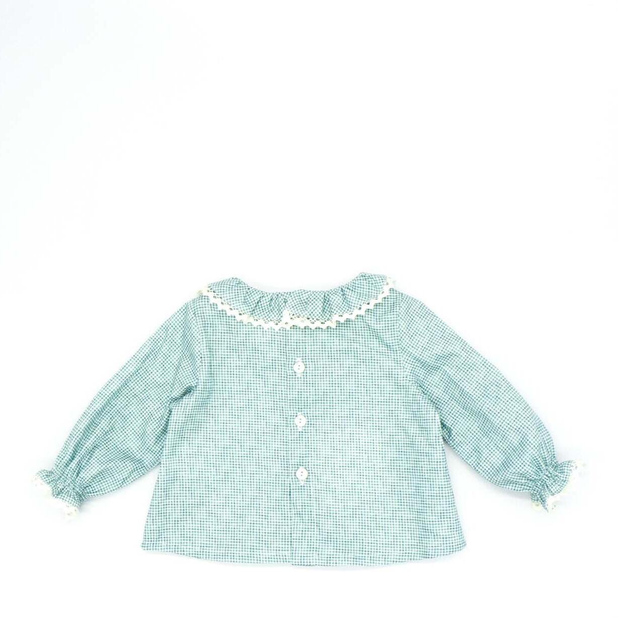 Blusa a cuadros verdes y blancos