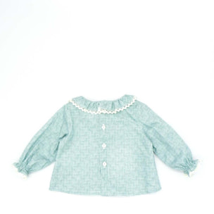Blusa a cuadros verdes y blancos