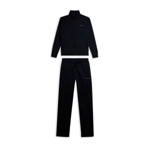 Tuta full zip in felpa garzata con collo alto e gamba dritta