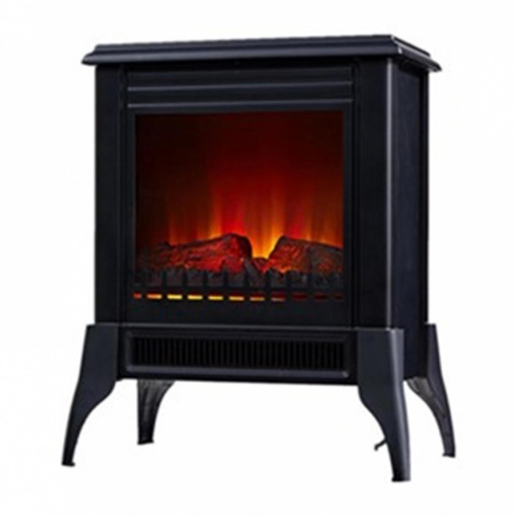 Chimenea eléctrica de suelo 2000W acero negro y patas CHE-150 PURLINE