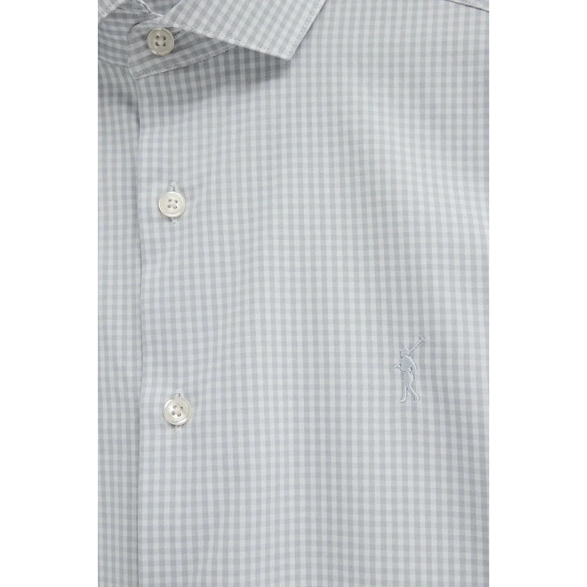 Camisa vichy azul claro de corte slim con logo Rigby Go