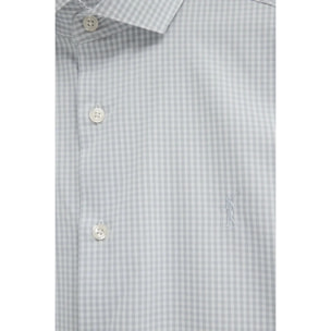 Camisa vichy azul claro de corte slim con logo Rigby Go