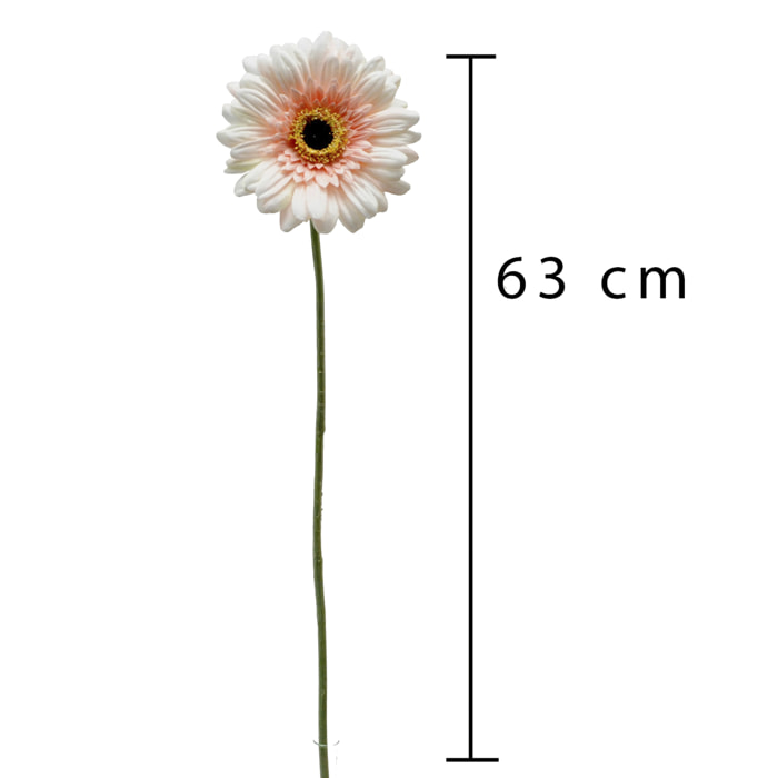 Fiori Di Gerbera. Altezza 63 Cm - Pezzi 12 - 10,5X63X10,5cm - Colore: Rosa - Bianchi Dino - Fiori Artificiali