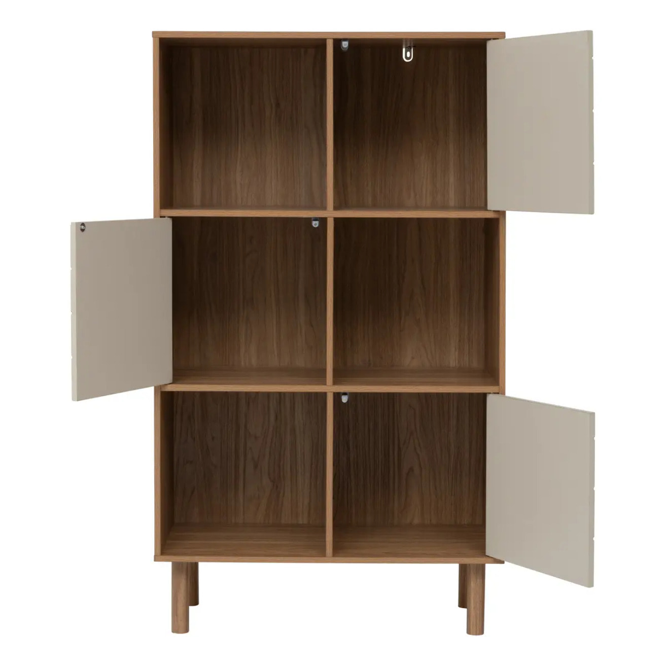 Etagère 6 cases Mix'N'Match bois et motif rayé