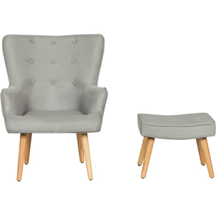 Fauteuil style scandinave en tissu "Odense" - 1 place - Gris clair