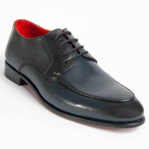 Zapato Oxford De Piel - Azul