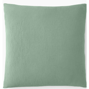 Paire de Taies d'oreiller gaze de coton vert givrée