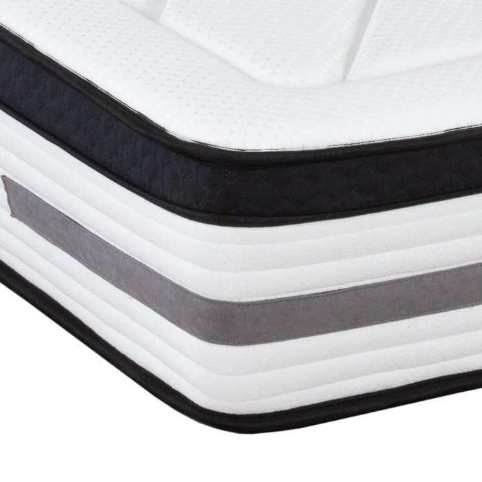 Matelas Hybride Bellevue, Soutien Ferme, 24 cm, Ressorts Ensachés & Mémoire de Forme