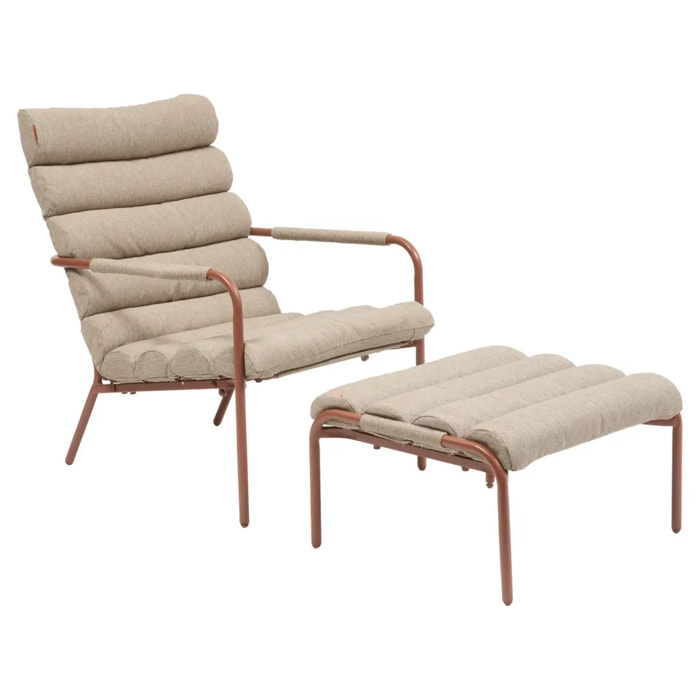 Fauteuil relax de jardin Solani acajou