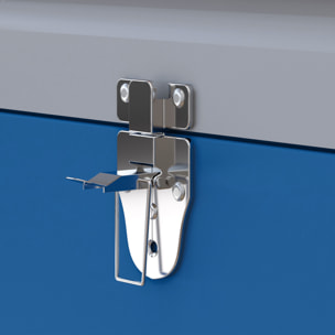 Caja de Herramientas Metálica Maletín de Herramientas 50x26x18,5 cm con Asas de Transporte Carga 20 kg Gris y Azul