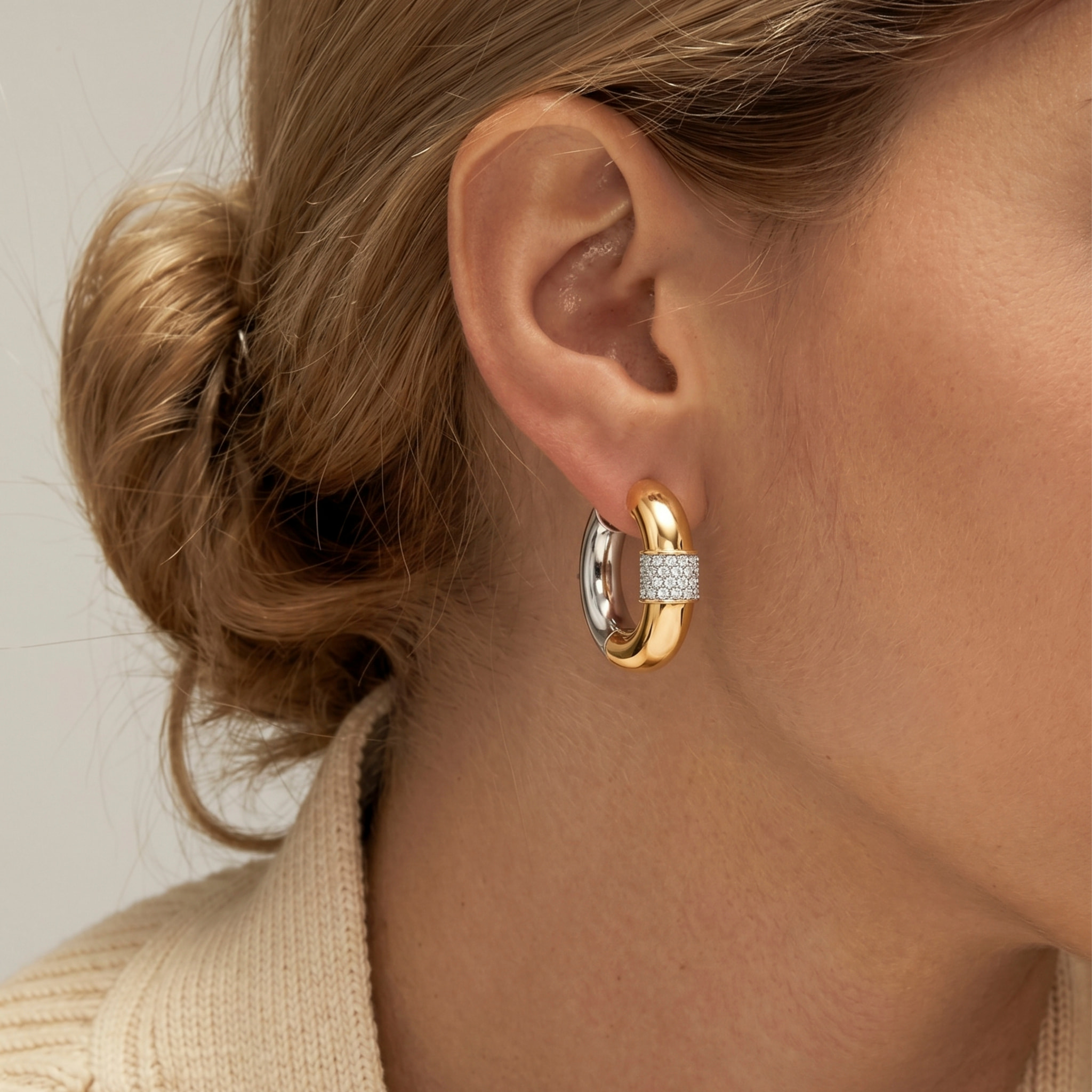 Pendientes Krayn acabado oro amarillo 18k