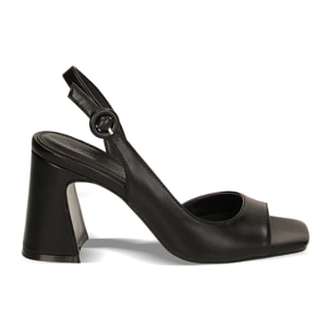 Sandali neri, tacco 8,2 cm