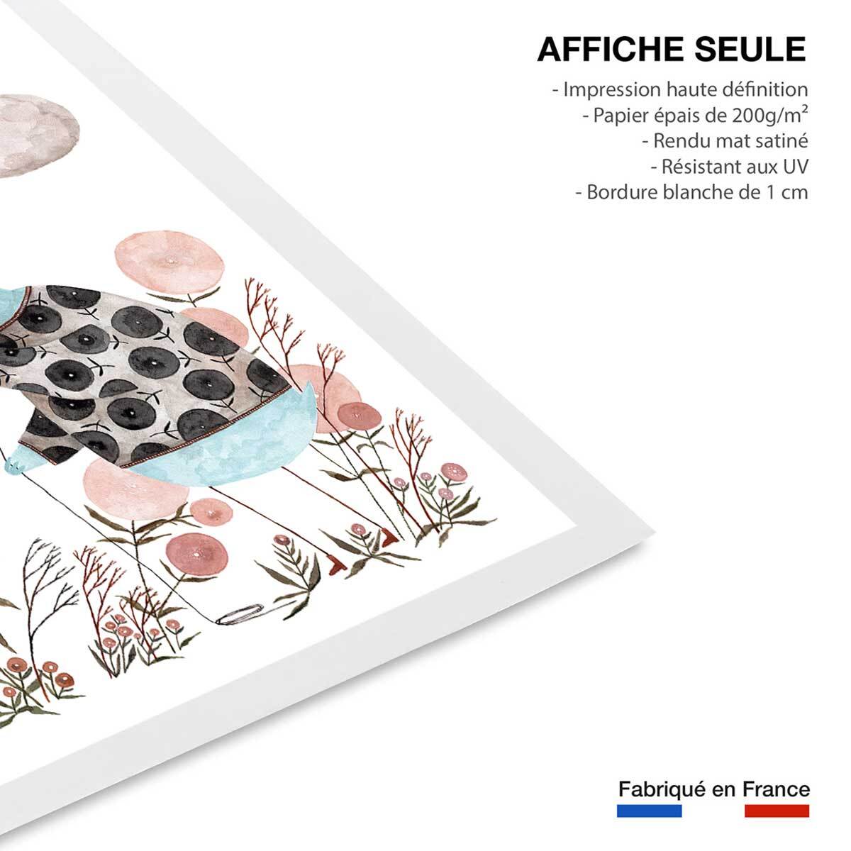 Affiche enfant cerf volant  Affiche seule