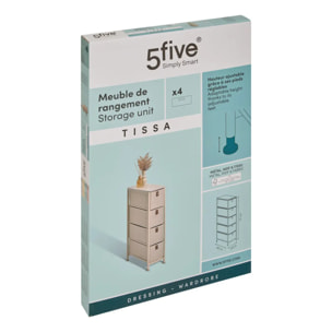 Meuble de rangement Tissa 4 tiroirs beige