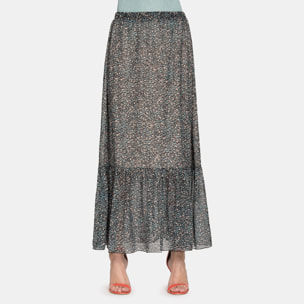 GONNA IN POLIESTERE STAMPATO. Vestibilità regolare.