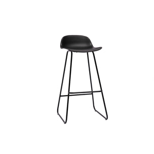 Tabourets de bar design noirs H70 cm (lot de 2) ELLA