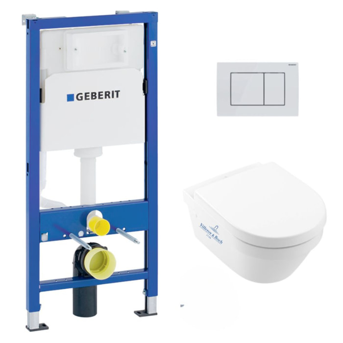 Pack WC Bati Geberit UP100 + WC sans bride Villeroy & Boch Architectura