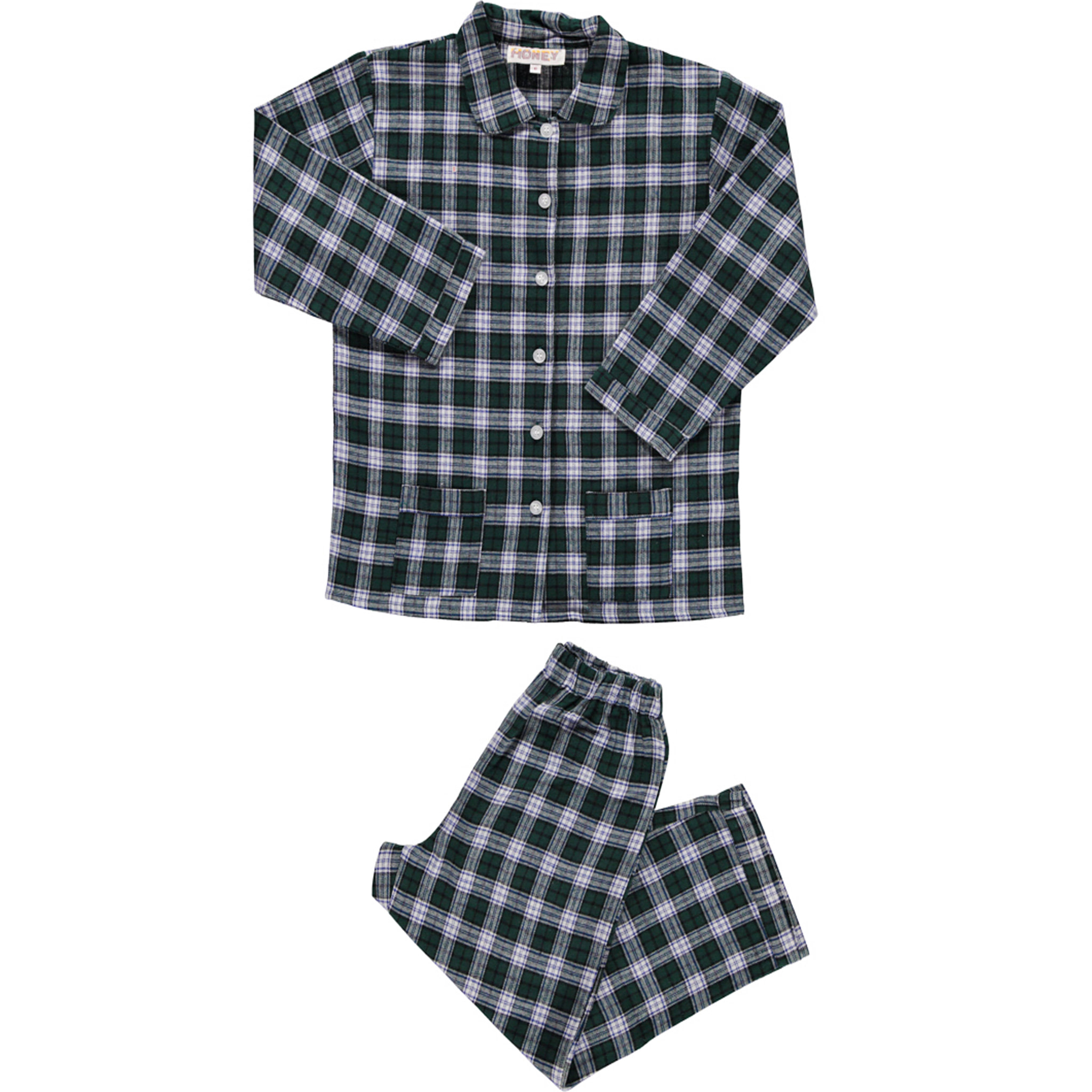 PACK Pigiama leggero mamma e bimba DONNA BAMBINA scozzese verde