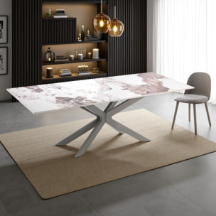 Tomasucci Table extensible MELVIN EVO 160 ONICE MARBLE - PLATINE