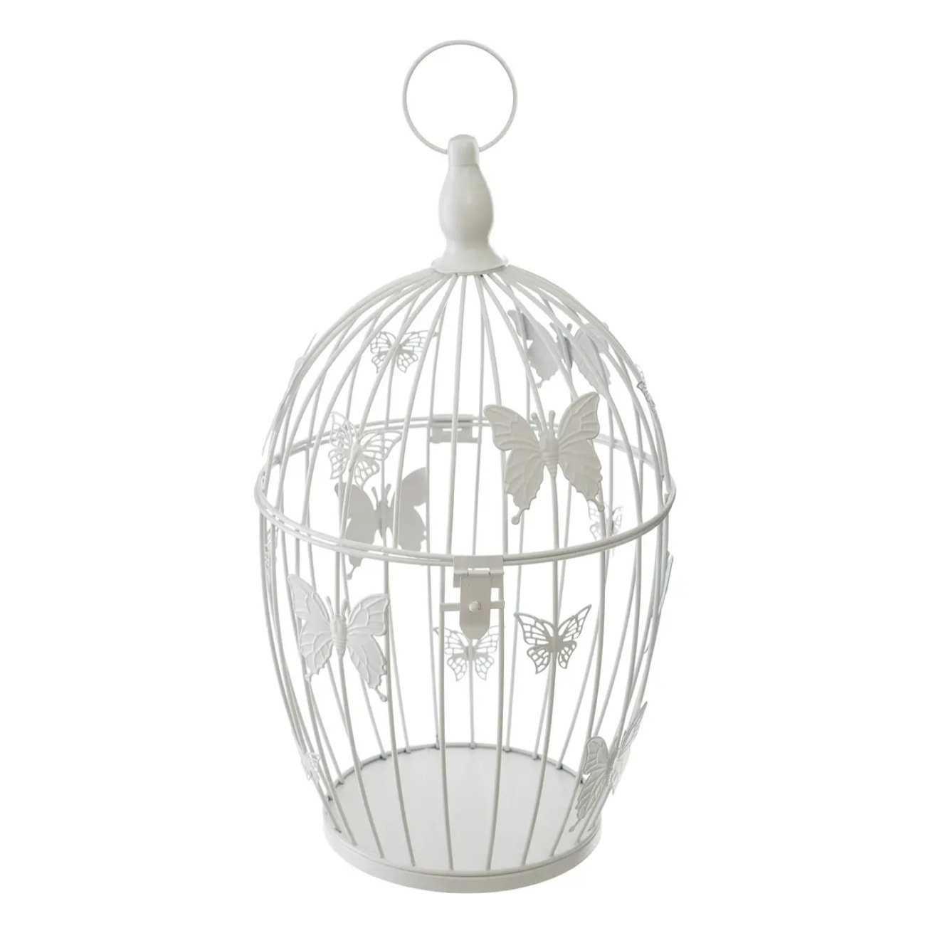 Set de 2 cages "Yanna" en métal blanc D17/23,5cm