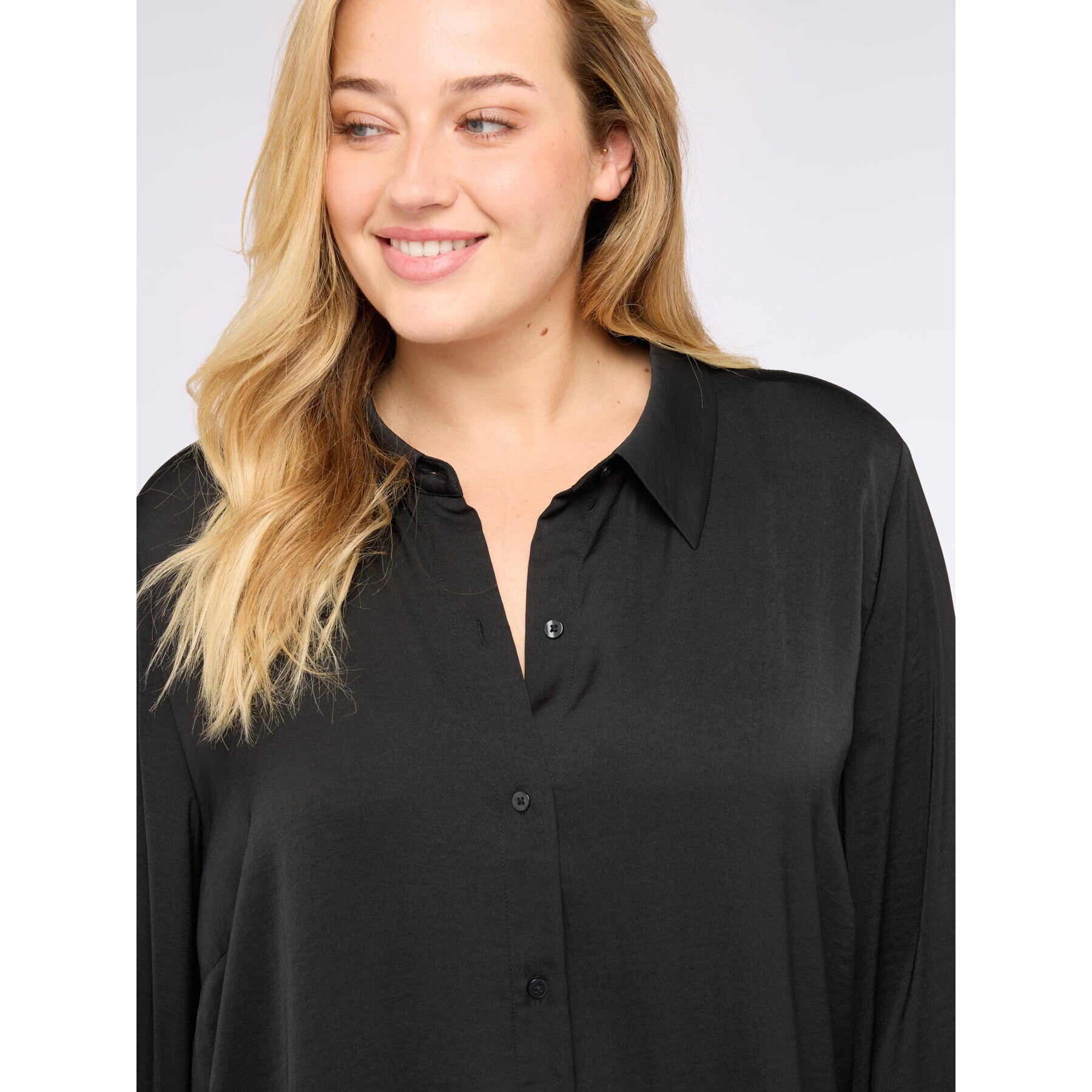 Fiorella Rubino - Camisa bimaterial mezcla de viscosa - Negro