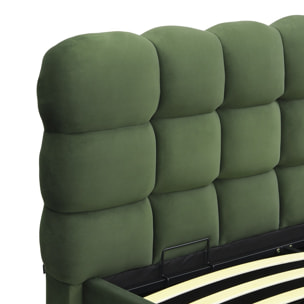 Lit coffre avec tête de lit en velours - LOLA