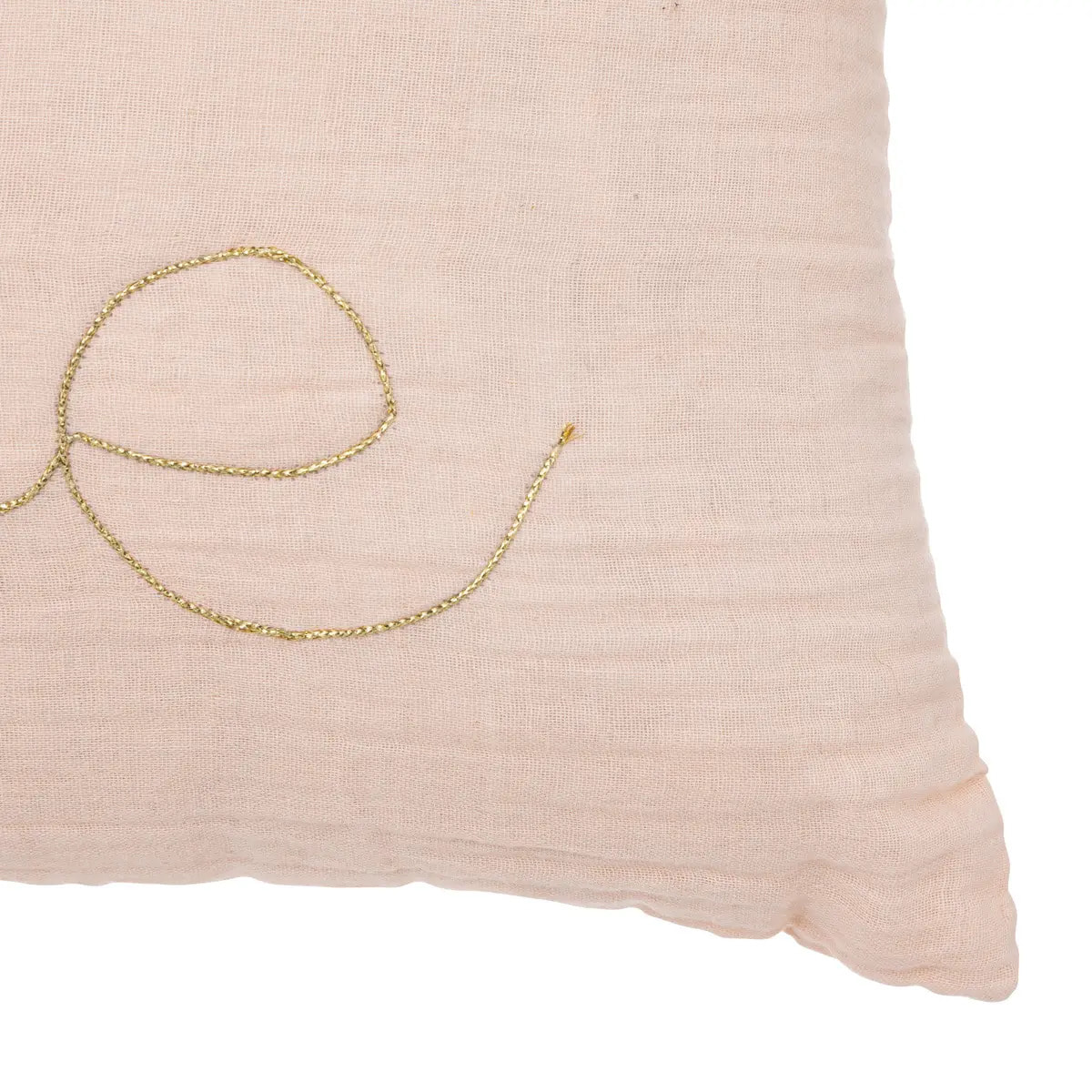 Coussin rectangulaire "Lili" en gaze de coton 50x30cm rose