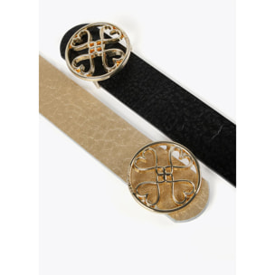 Cintura double face trifoglio cuori