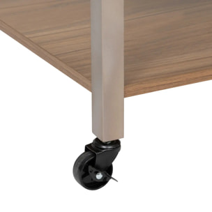 Ilot de cuisine Come 2 tiroirs bois et effet marbre