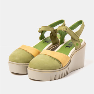 Sandalia de cuña 2083 NOBUCK LIKEN-HONEY/ CATANIA color Liken-honey