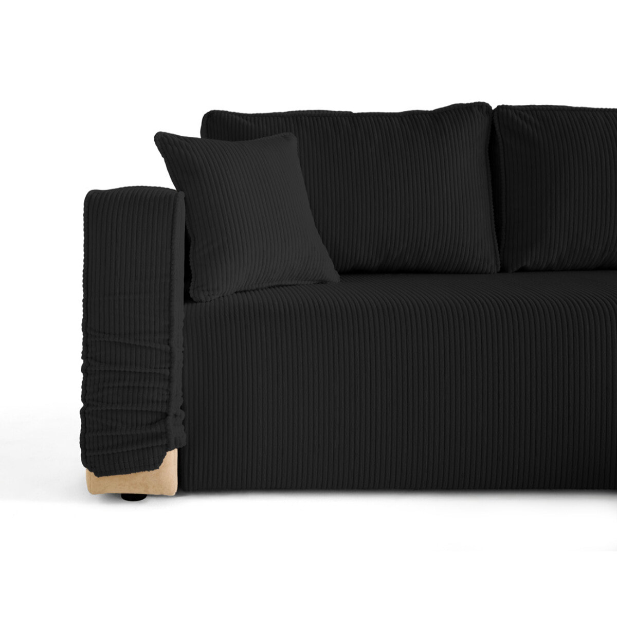 Housse en velours côtelé pour canapé déhoussable Topaze - Noir