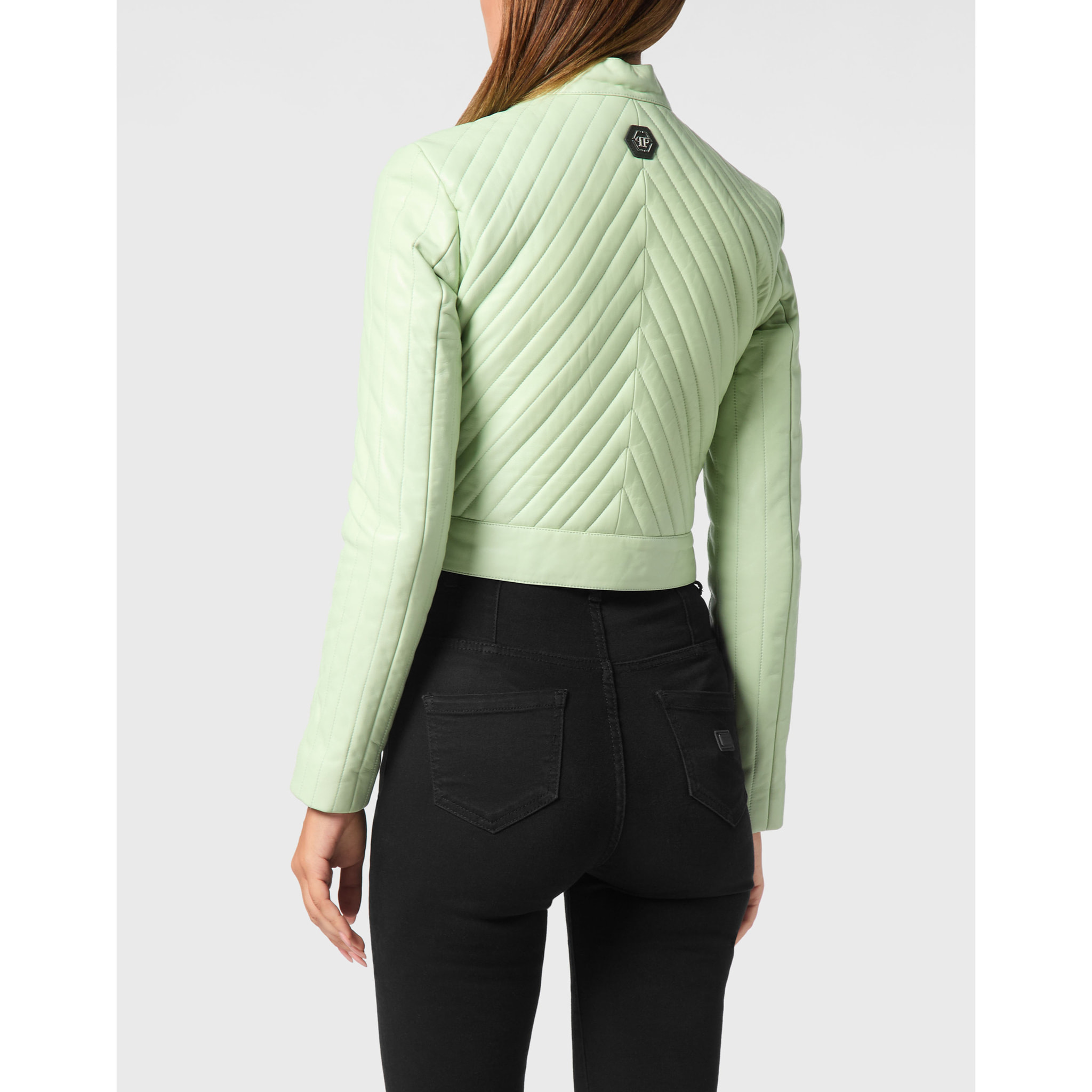 PHILIPP PLEIN Biker de cuero FLAME