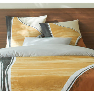 Parure housse de couette 3pcs 100% 100% coton 57 fils_cross gris perle