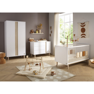 Commode 3 tiroirs et 1 porte pieds bois