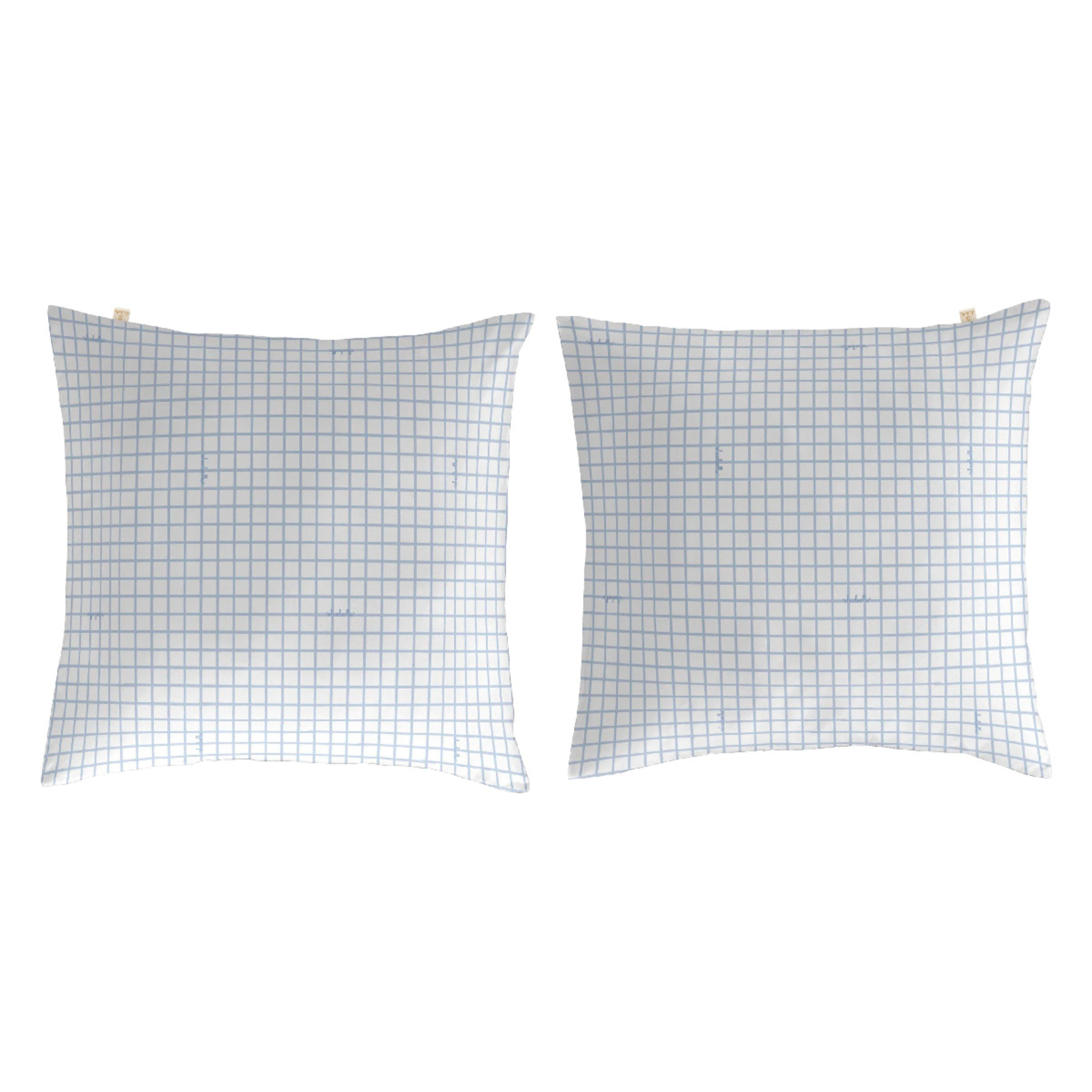 2 Fundas de almohada 50x50 cm azul REALEJO - 100% algodón -