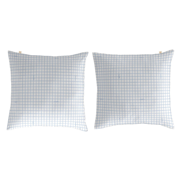 2 Fundas de almohada 50x50 cm azul REALEJO - 100% algodón -