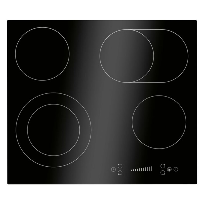 Plaque de cuisson en vitrocéramique 4 feux avec double zone encastrable Bomann EBK7941