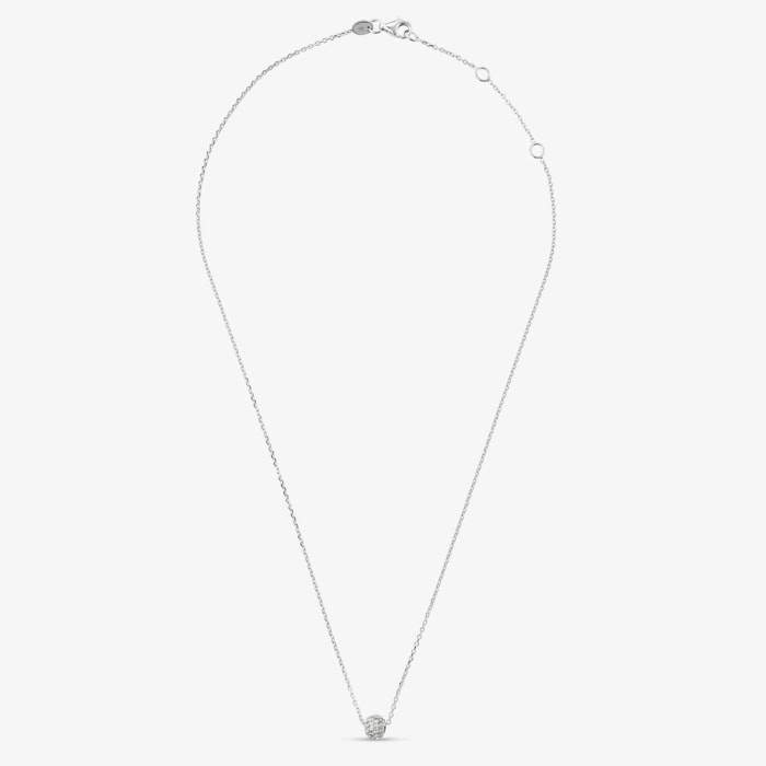 Collana in Argento 925 con Pendente Sferico in Pavé di Cubic Zirconia