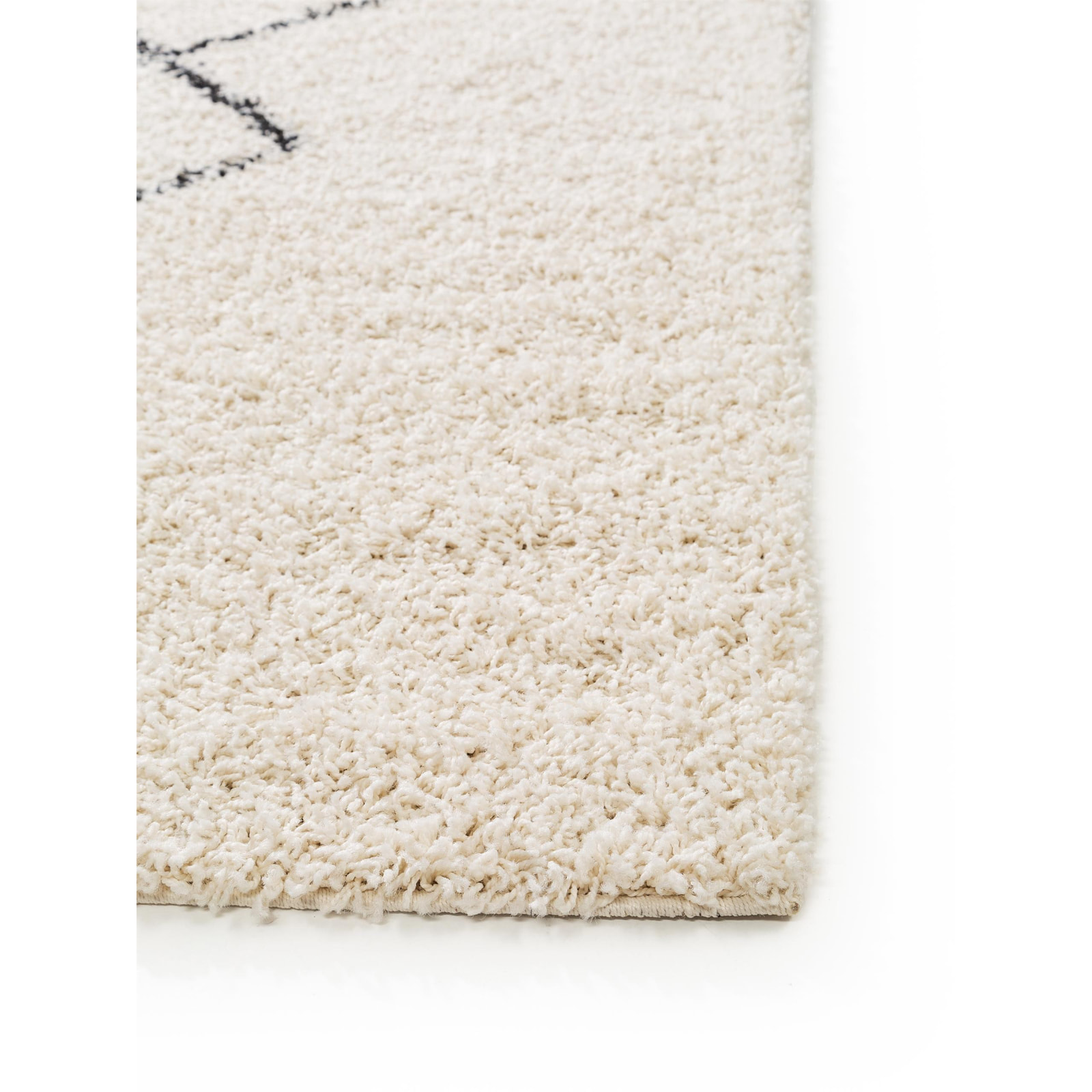 ASMA - Tapis shaggy à poils longs, motif berbère crème